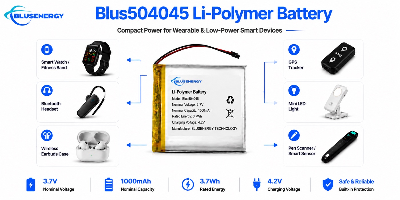 504045 3.7V 1,000mAh Lithium Polymer Battery - Applications