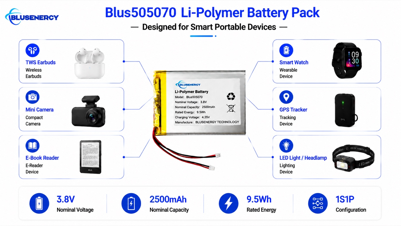 505070 3.8V 2,500mAh Lithium Polymer Battery - Applications