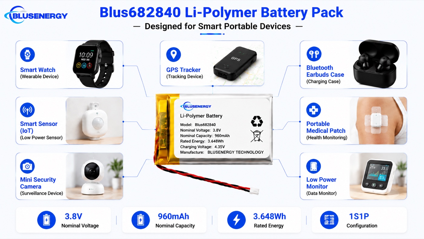 682840 3.8V 960mAh Lithium Polymer Battery - Applications