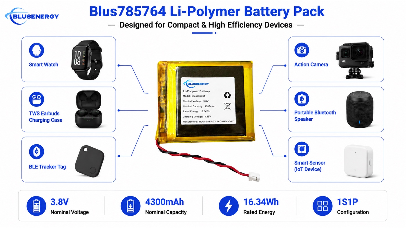 785764 3.8V 4,800mAh Lithium Polymer Battery - Applications