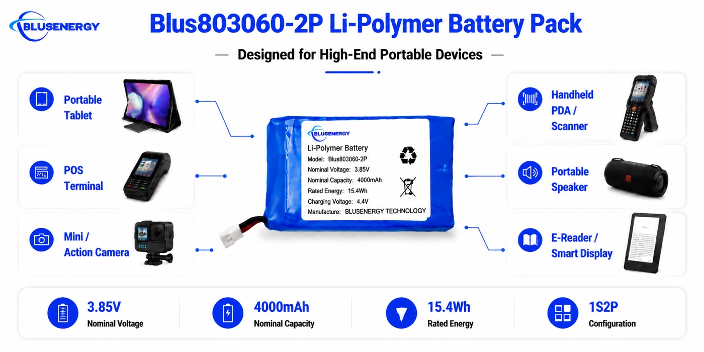803060-2P 3.85V 4,000mAh Lithium Polymer Battery - Applications